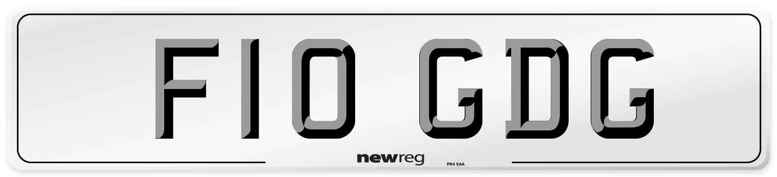 F10 GDG Number Plate from New Reg